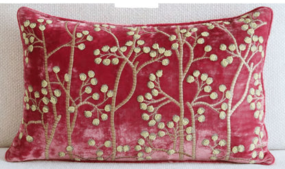 Berries Embroidered Pillow
