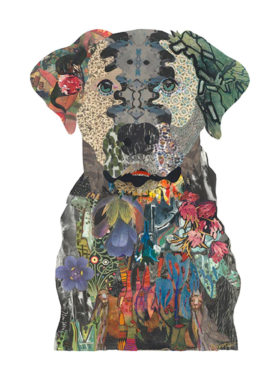 Framed Archival Dog Collage Print by Brenda Bogart
