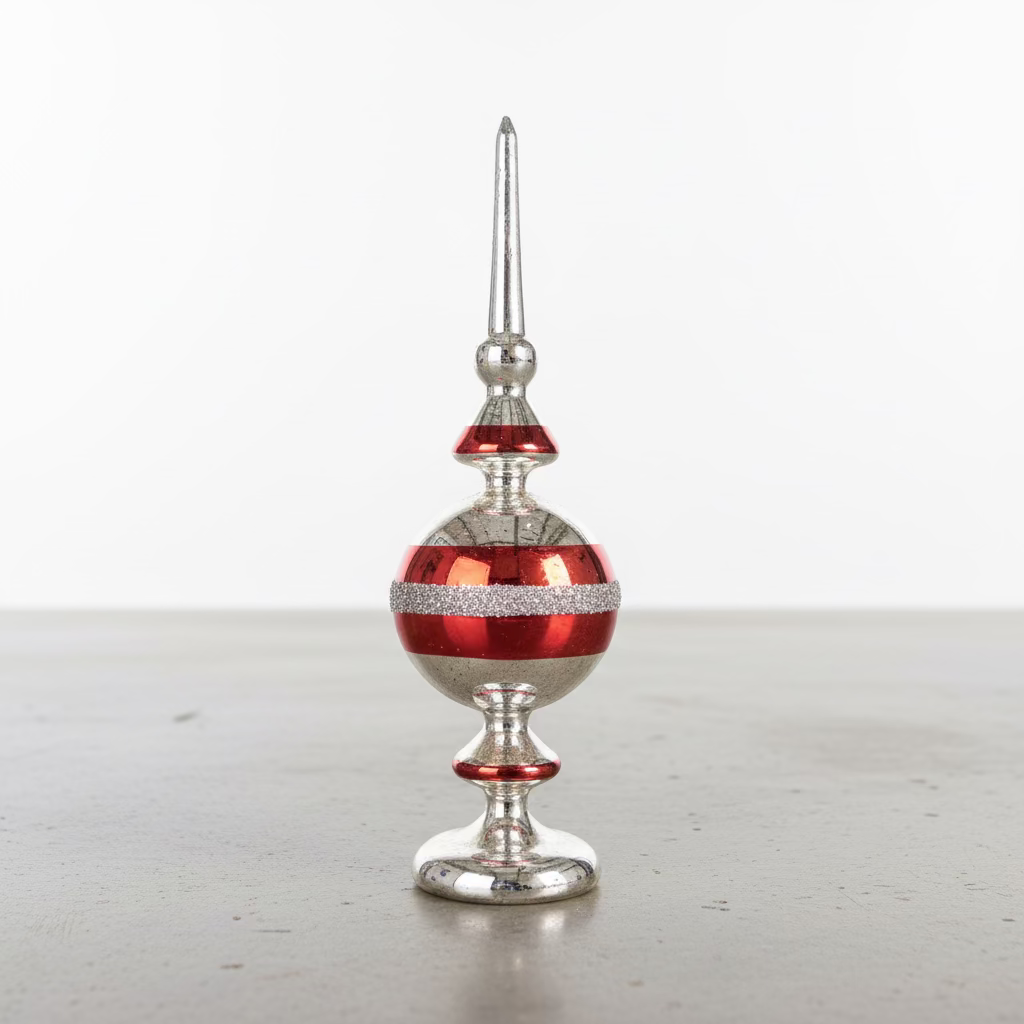 Silver Mercury Glass Finial