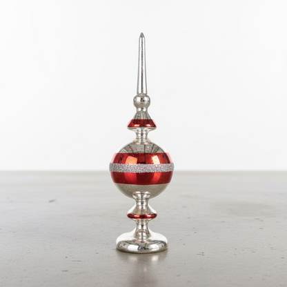 Silver Mercury Glass Finial