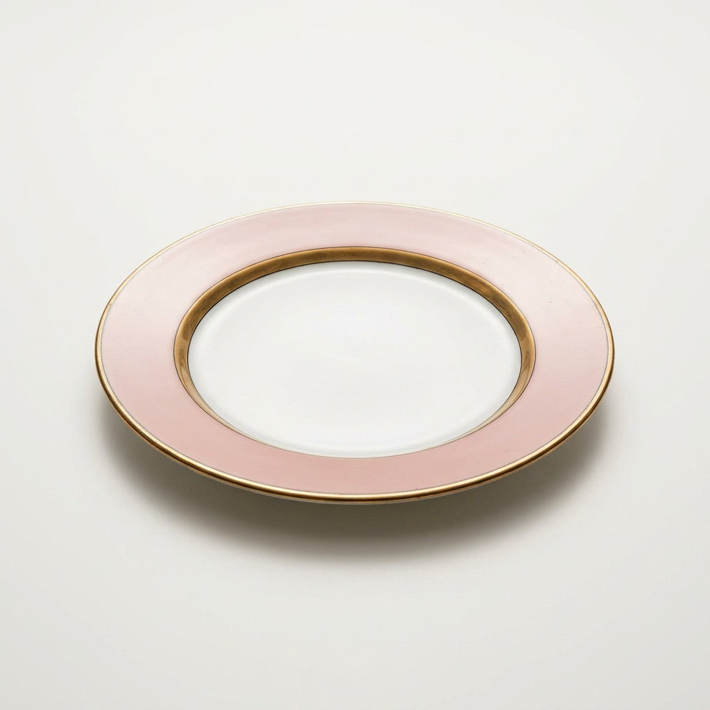 Vintage Pink & Gold Dessert Plates