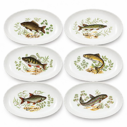 Vintage Fish Hors D'oeuvres Plates