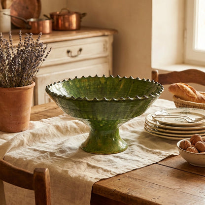 Vintage Tamegroute Pedestal Fruit Bowl
