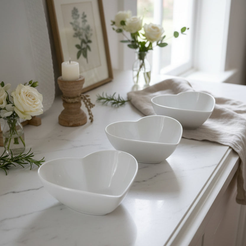 La Porcellana Bianca Dinnerware Cupid Heart Bowls white porcelain, view 2