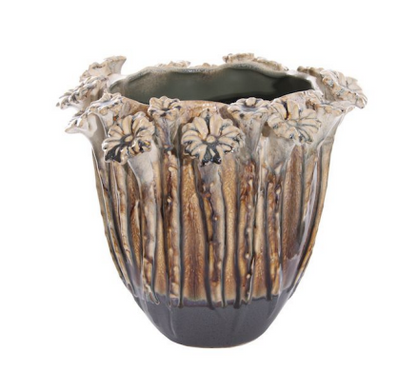 Ceramic Cachepot with Flowers