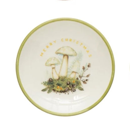 Stoneware Mushroom Dish