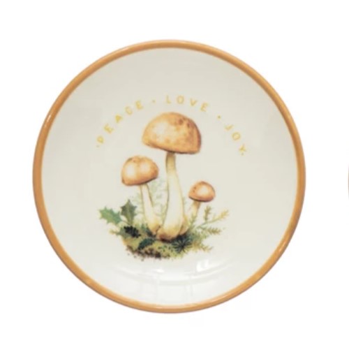 Stoneware Mushroom Dish