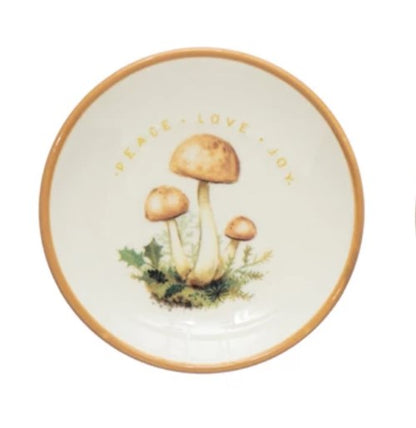Stoneware Mushroom Dish