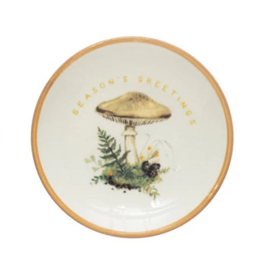 Stoneware Mushroom Dish