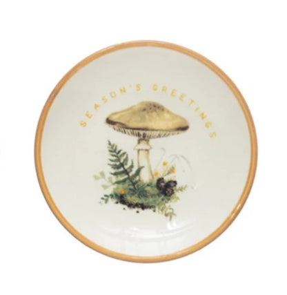 Stoneware Mushroom Dish