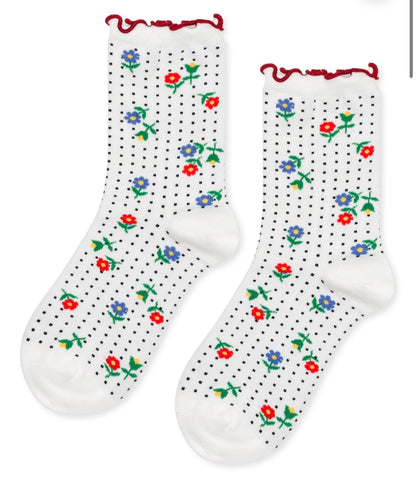 Dottie Floral Crew Sock