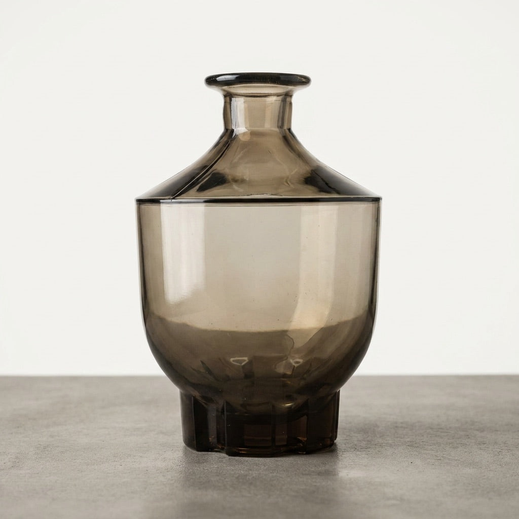 Smokey Olive Blown Glass Vase