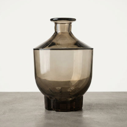 Smokey Olive Blown Glass Vase
