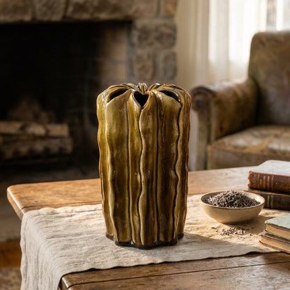 Ceramic Pouch Cylinder Vase