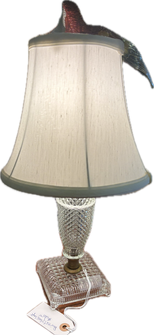 Pair of Vintage Small Cut Crystal Lamps