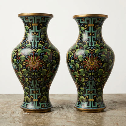 Pair of Vintage Cloissone Urns
