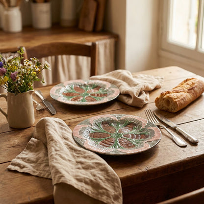 Pair of Vintage Majolica Salad Plates