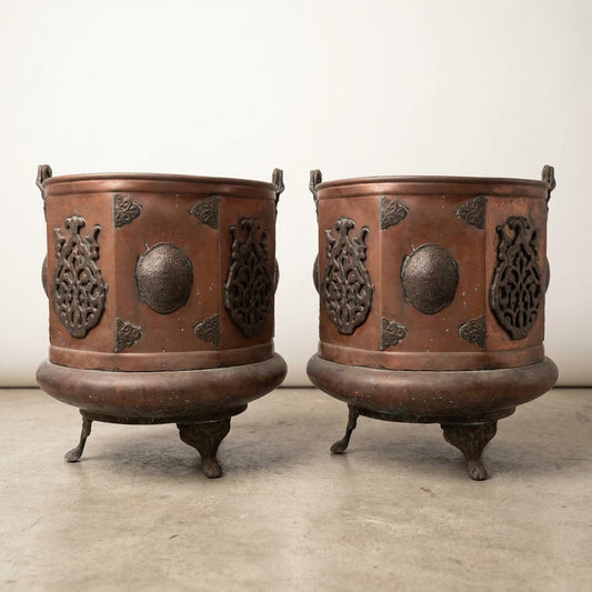 Pair of Hand Hammered Planters