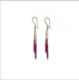 Pink Quartz and Ruby Tiered Earrings