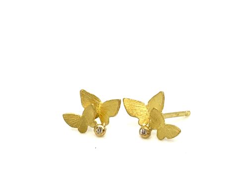 18k Butterfly Studs