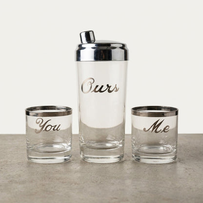 Vintage "You, Me, Ours" Shaker Set