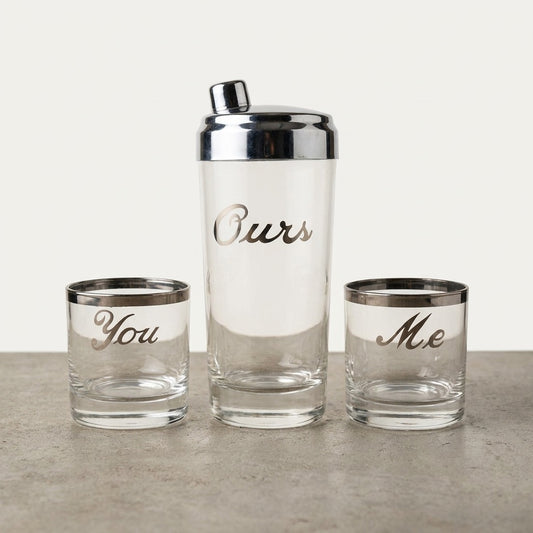 Vintage "You, Me, Ours" Shaker Set