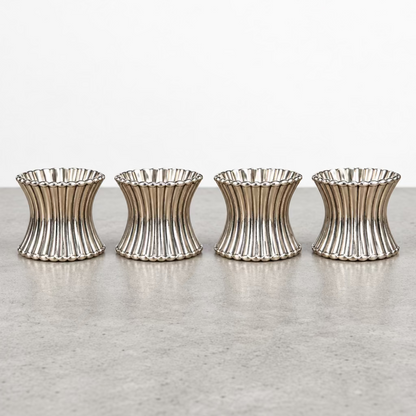 Set of 4 Vintage Fluted Napkin Rings