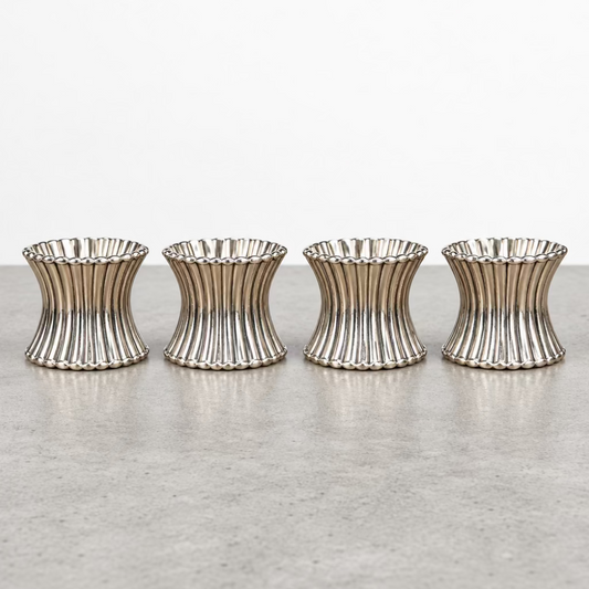 Set of 4 Vintage Fluted Napkin Rings