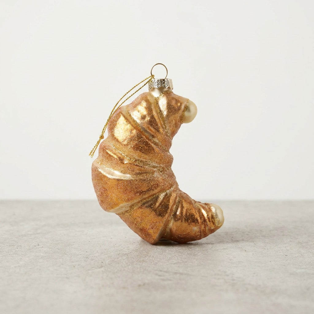 Glass Croissant Ornament