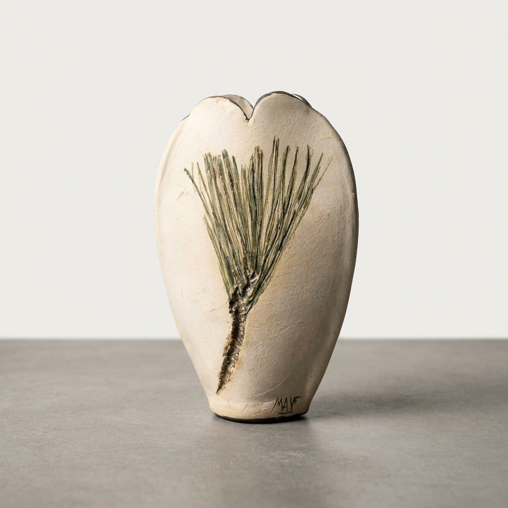 Ceramic Fir Branch Motif Vase
