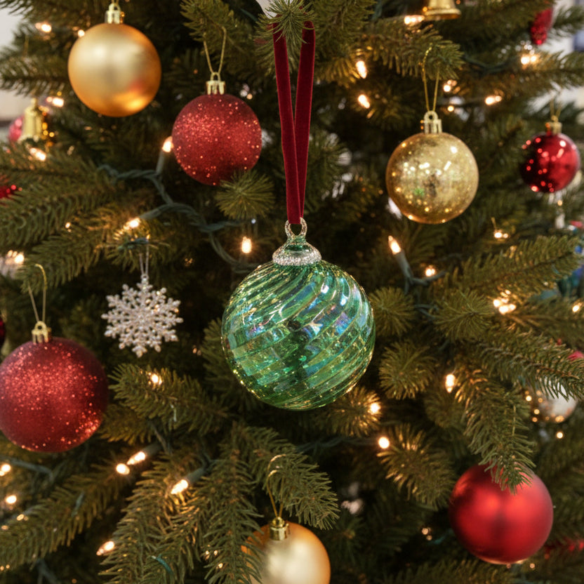 Green Lake Glass Ornament