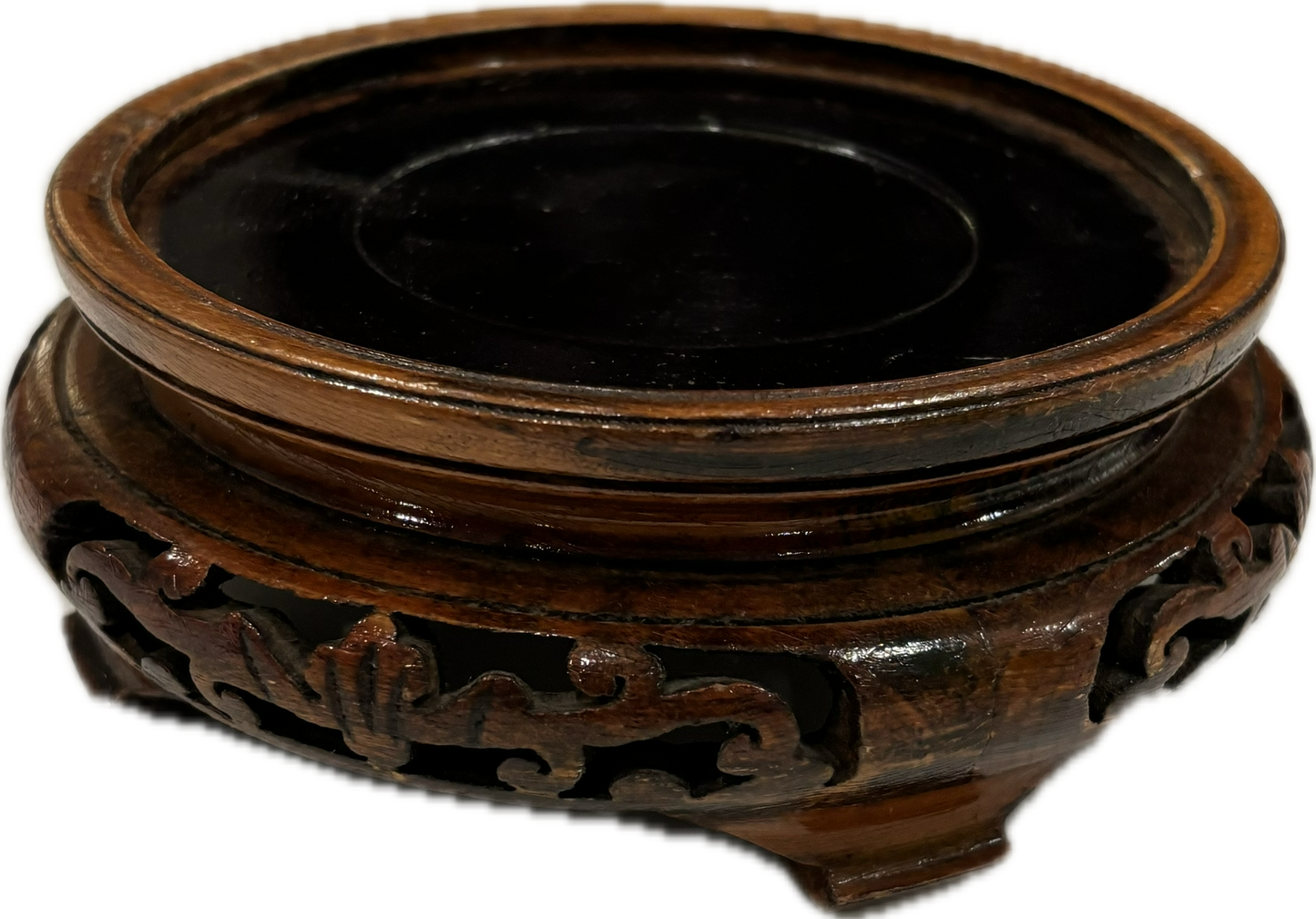 Vintage Carved Wood Wine Coaster