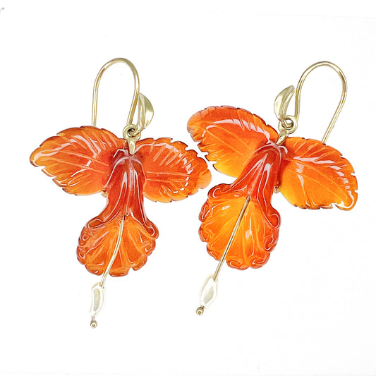 Carnelian Fancy Orchid Earrings