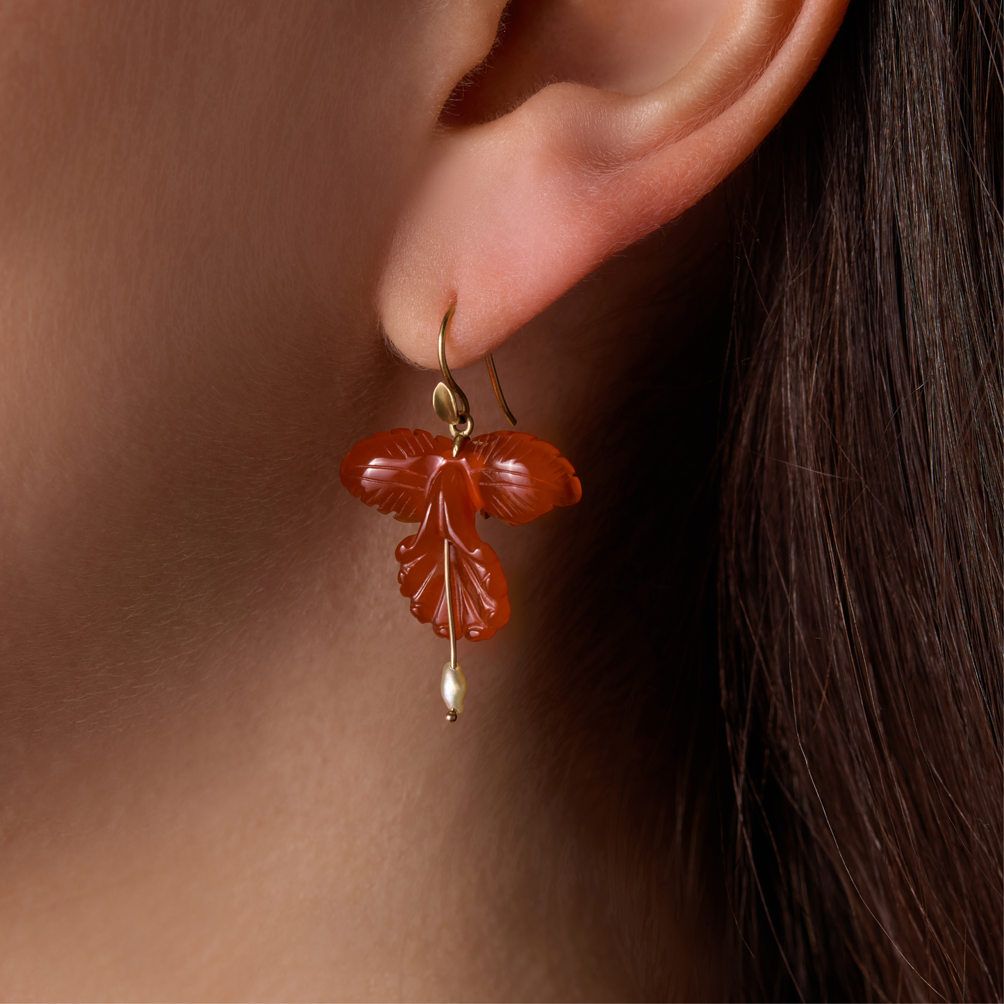 Carnelian Fancy Orchid Earrings