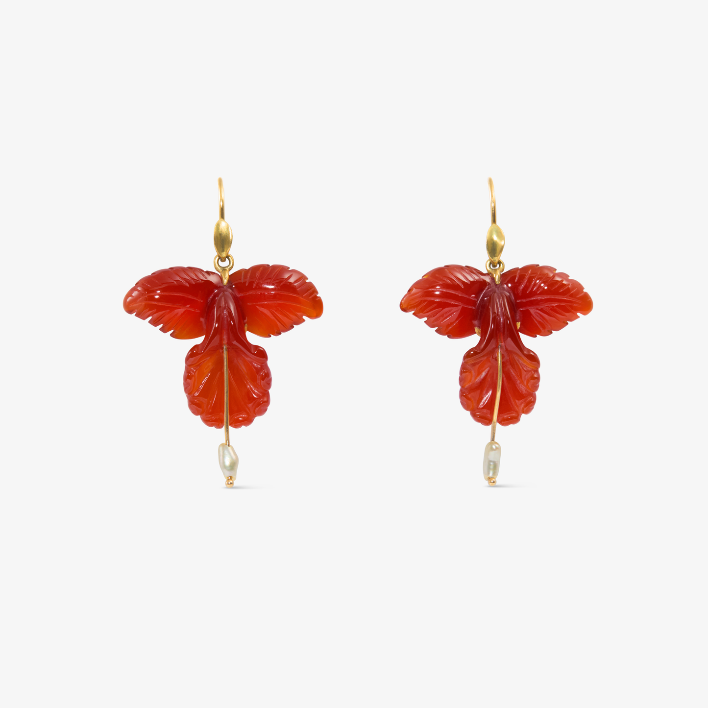 Carnelian Fancy Orchid Earrings