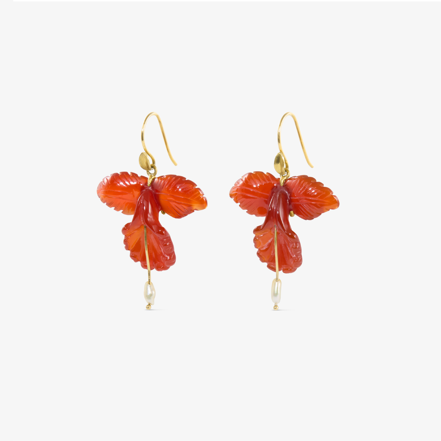 Carnelian Fancy Orchid Earrings