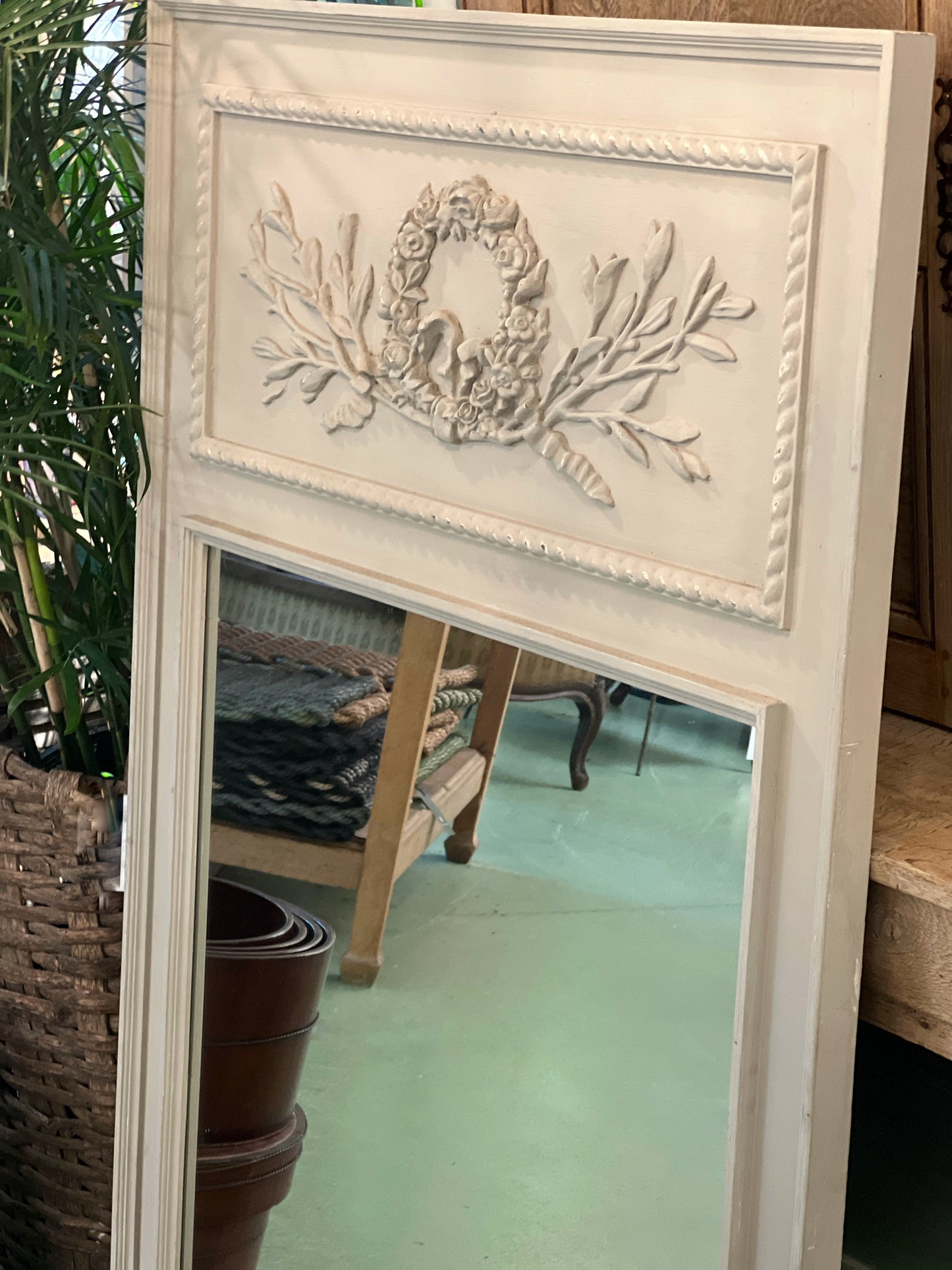 Antique Louis XVI Style Painted Trumeau