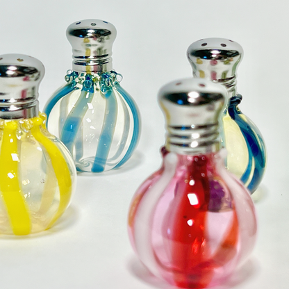 Set of 2 Blown Glass Mini Salt and Pepper Shakers