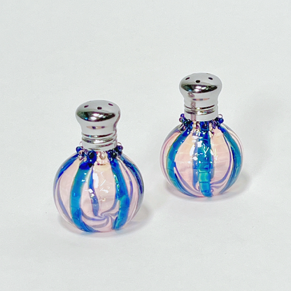 Set of 2 Blown Glass Mini Salt and Pepper Shakers