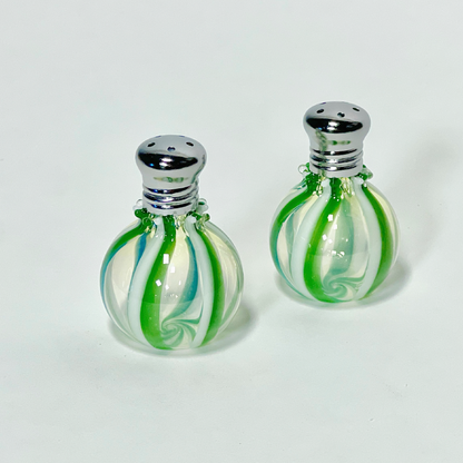 Set of 2 Blown Glass Mini Salt and Pepper Shakers