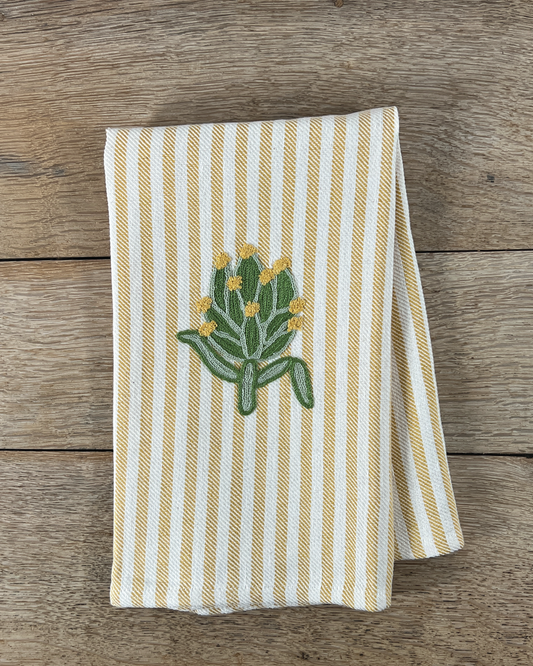 Artichoke Embroidered Tea Towel