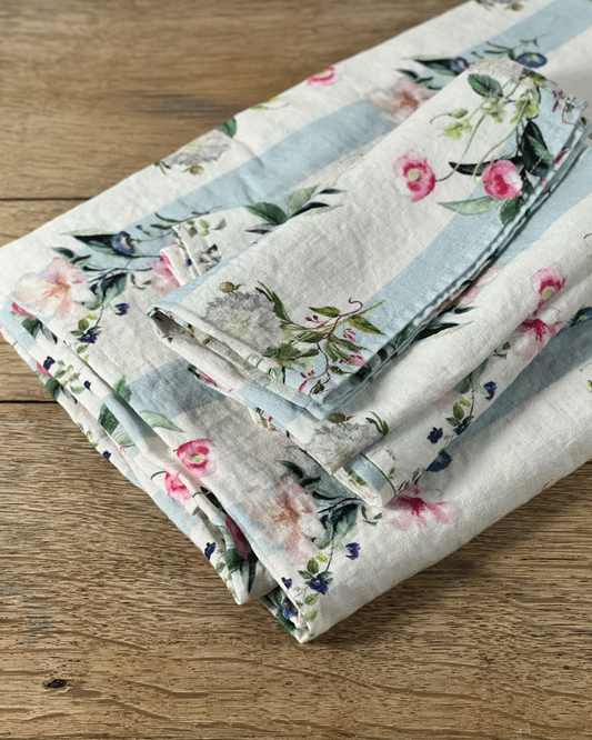 Flora Stripe Table Linen Collection