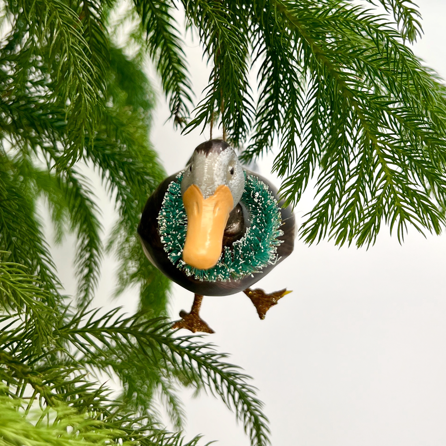 Duck Donning Wreath Ornament