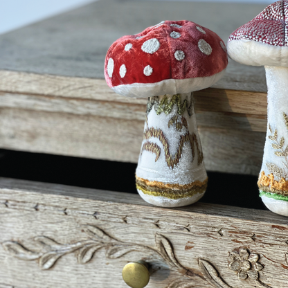 Embroidered Silk Mushrooms