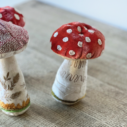 Embroidered Silk Mushrooms