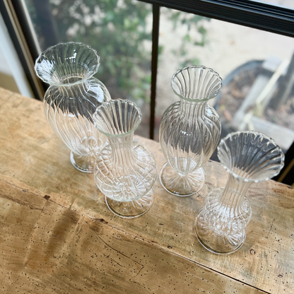 Fluted Glass Vase Set