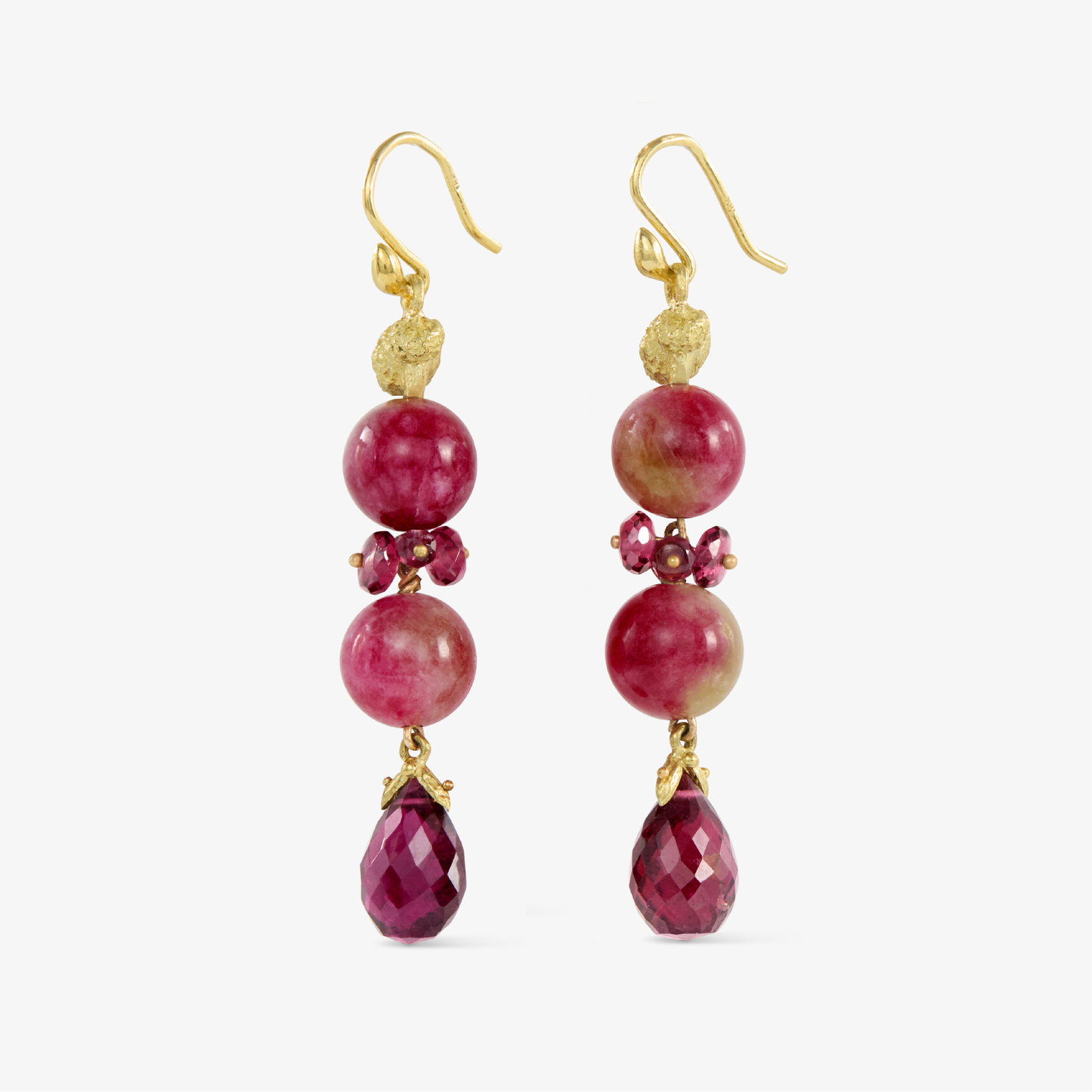 Gabrielle Sanchez x ELIZABETH STUART Raspberry Tourmaline and Red Garnet Drop Earrings