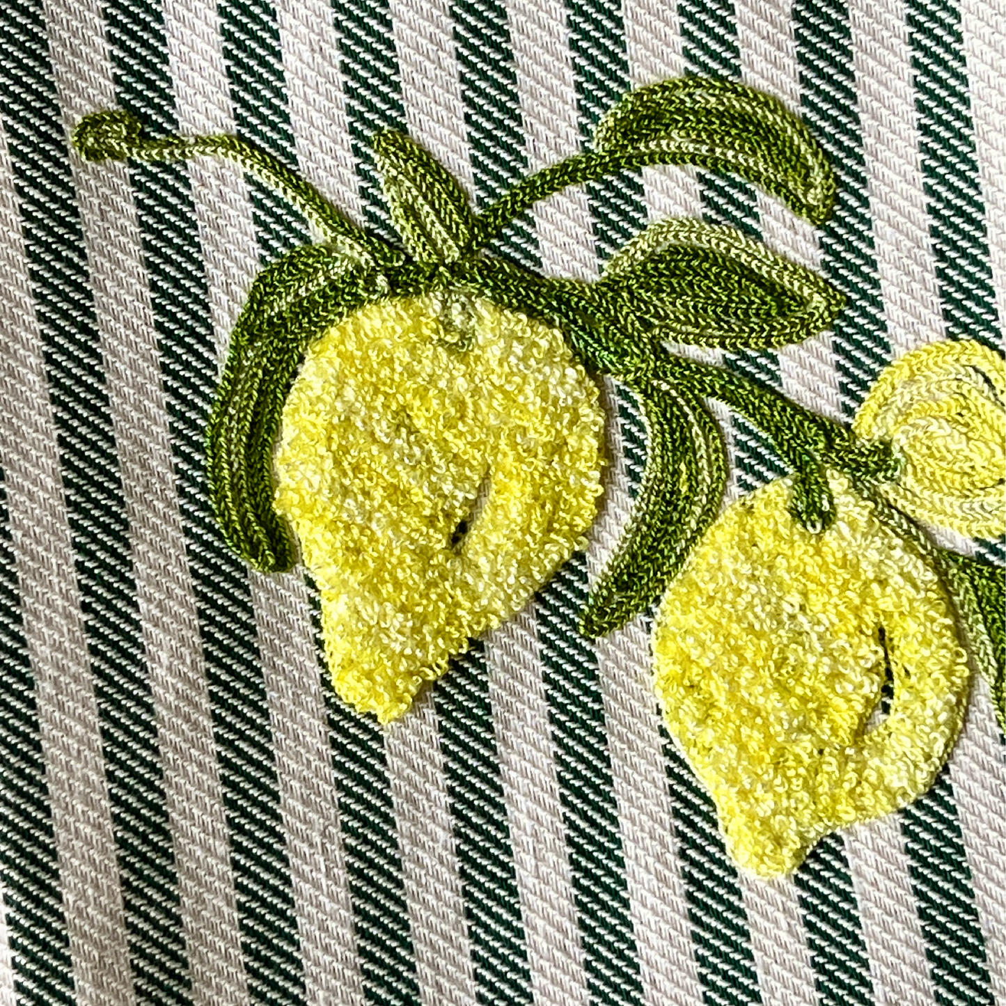 Limone Embroidered Tea Towel