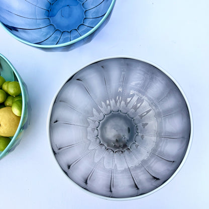 Hand Blown Glass Threaded Bowls