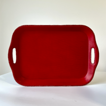 Leather Tray with Perforated Handles